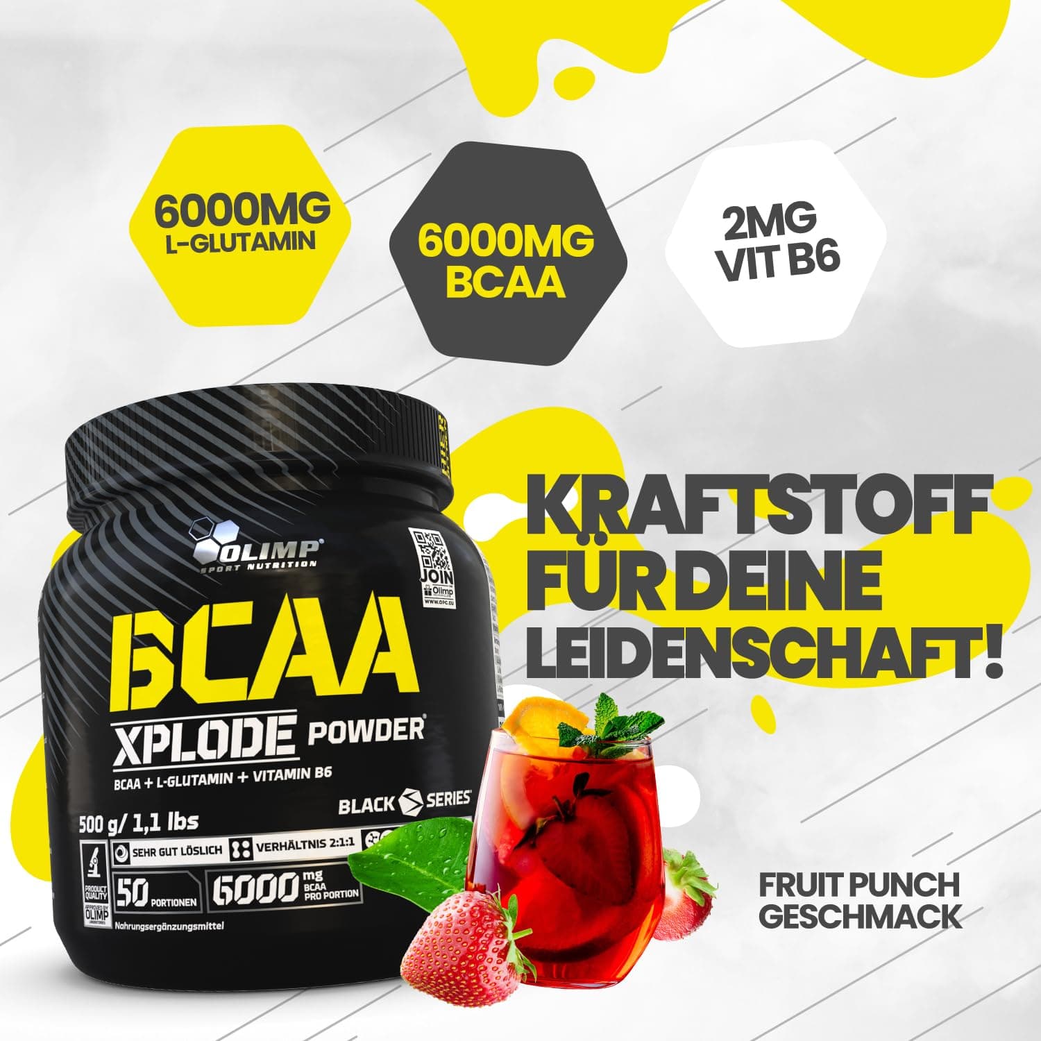 BCAA Xplode 2:1:1 Fruit Punch 500g - Olimp